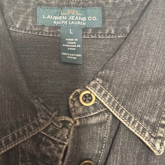 Ralph Lauren Jeans Co. Dark Gray Denim Button-Up Shirt - Picture 3 of 7